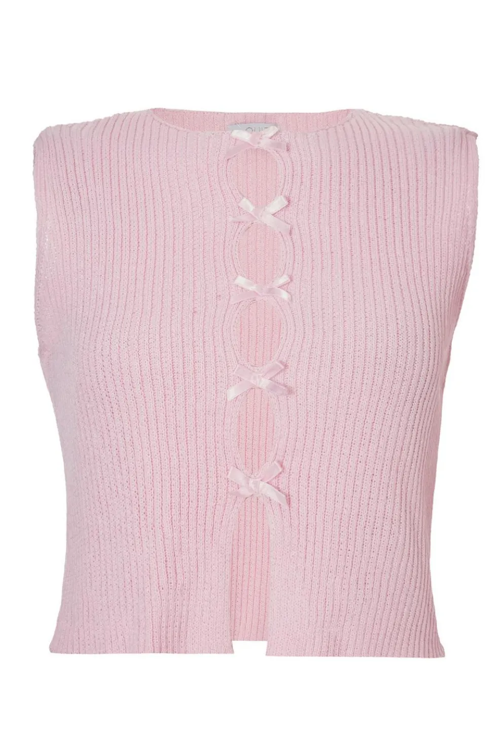 Pink Knit Mini Bow Top