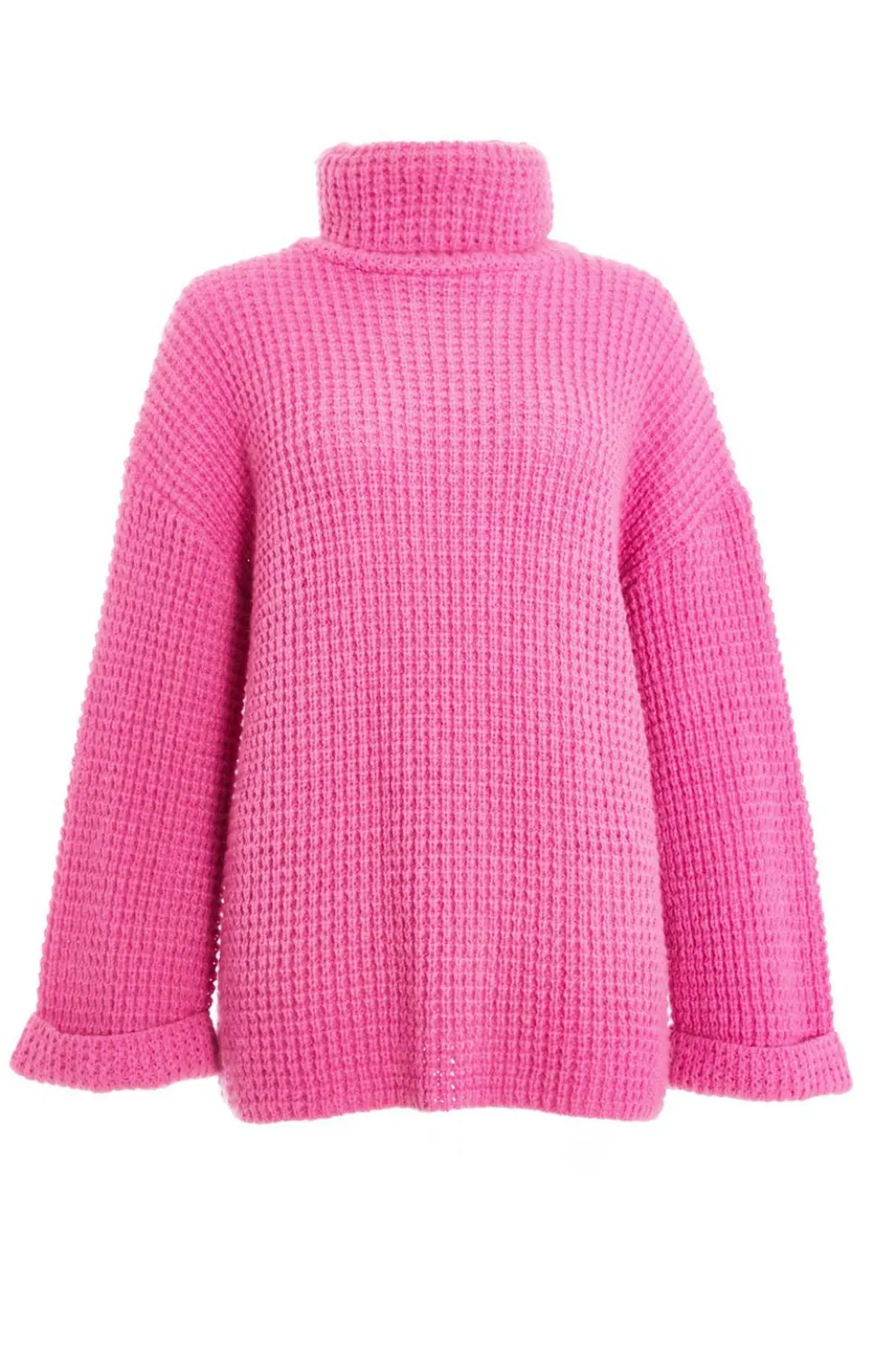 Pink Knitted Roll Neck Jumper