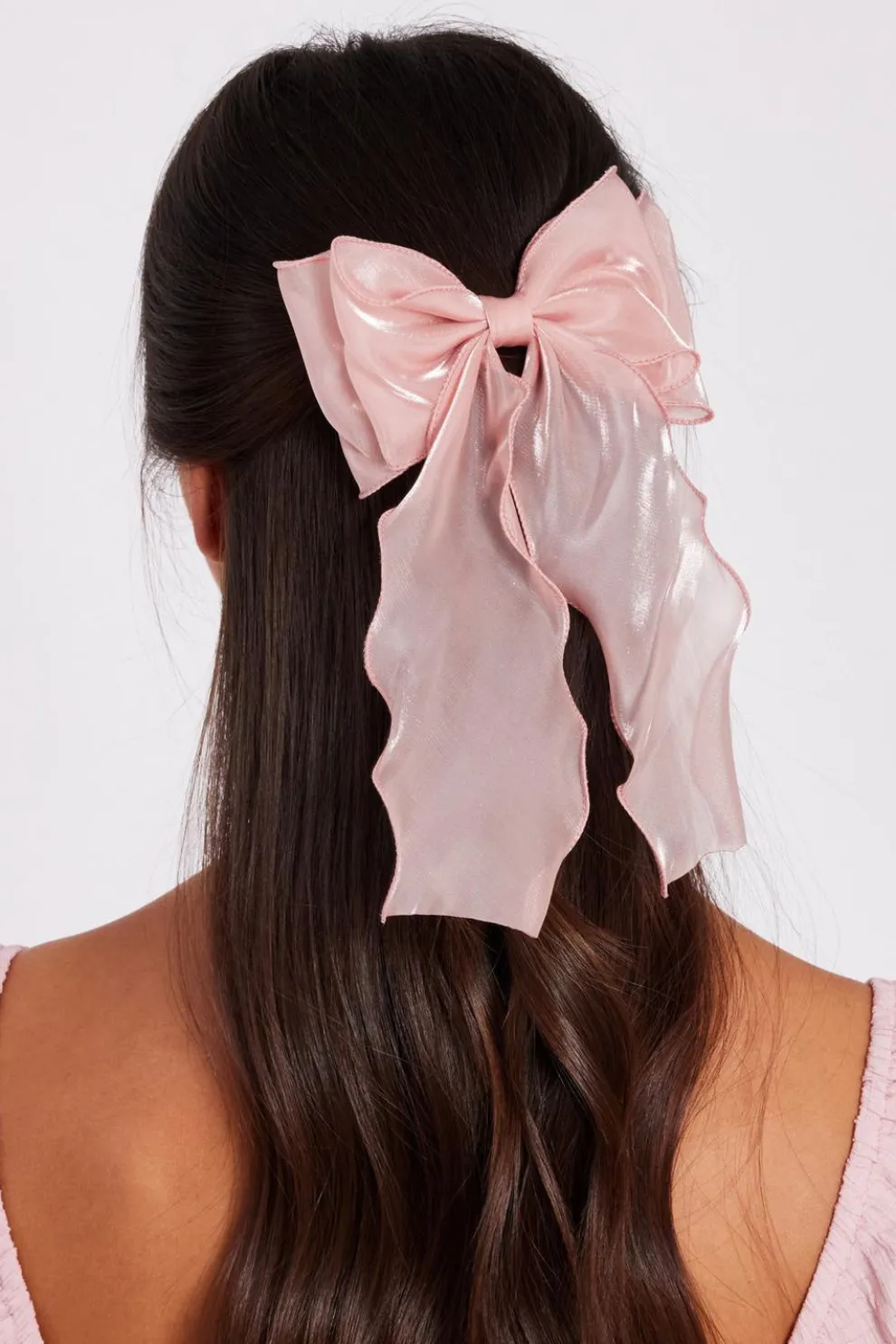 Pink Organza Hair Bow