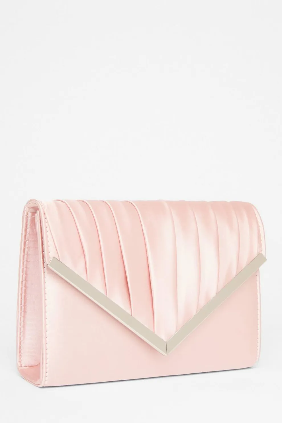 Pink Pleated Clutch Bag