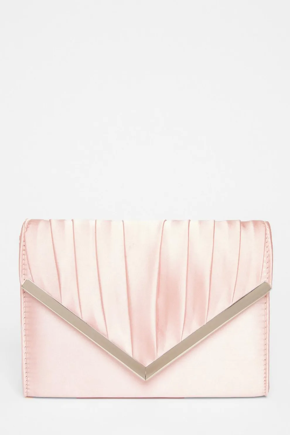 Pink Pleated Clutch Bag