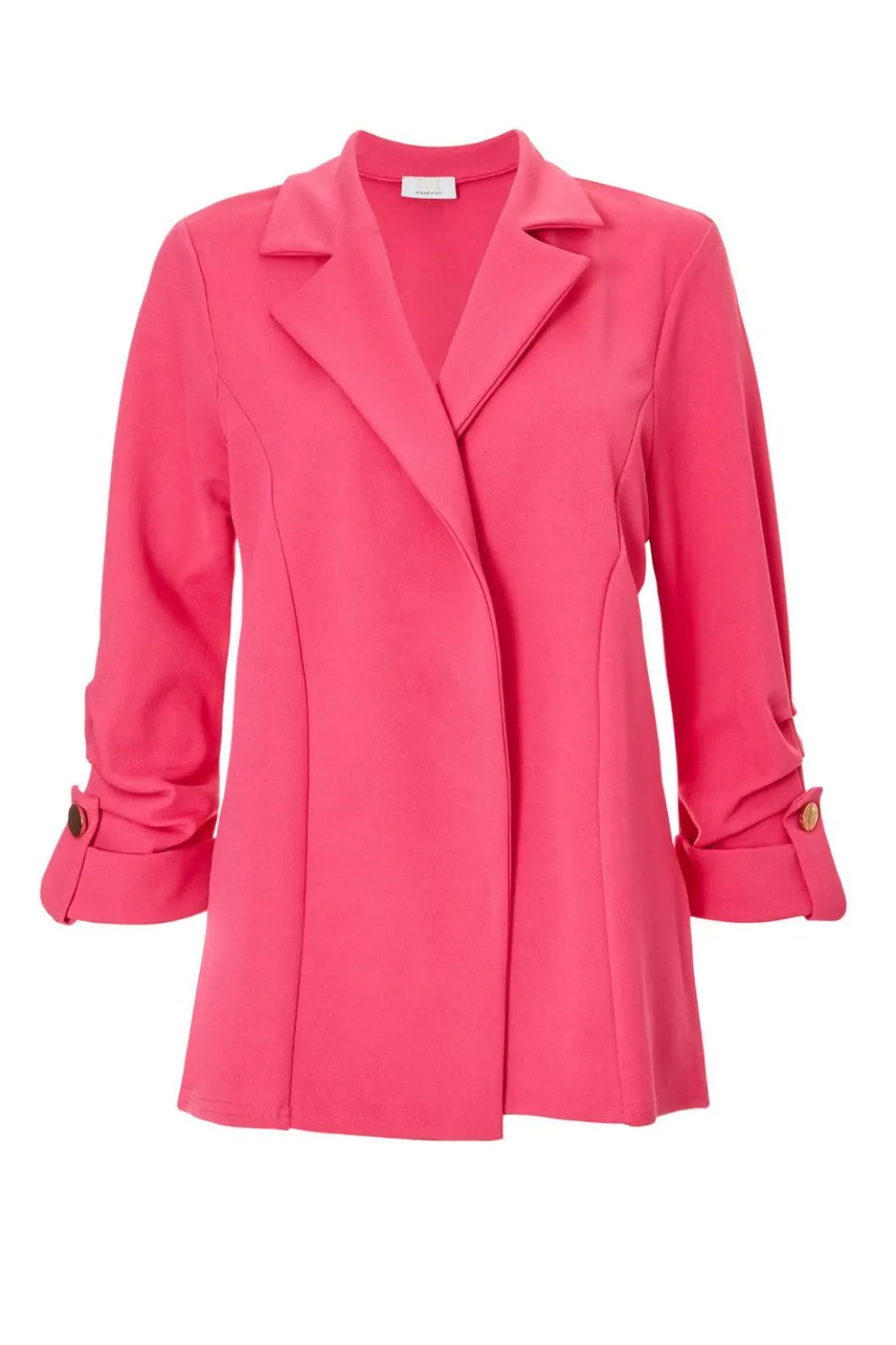 Pink Ruched Sleeve Blazer