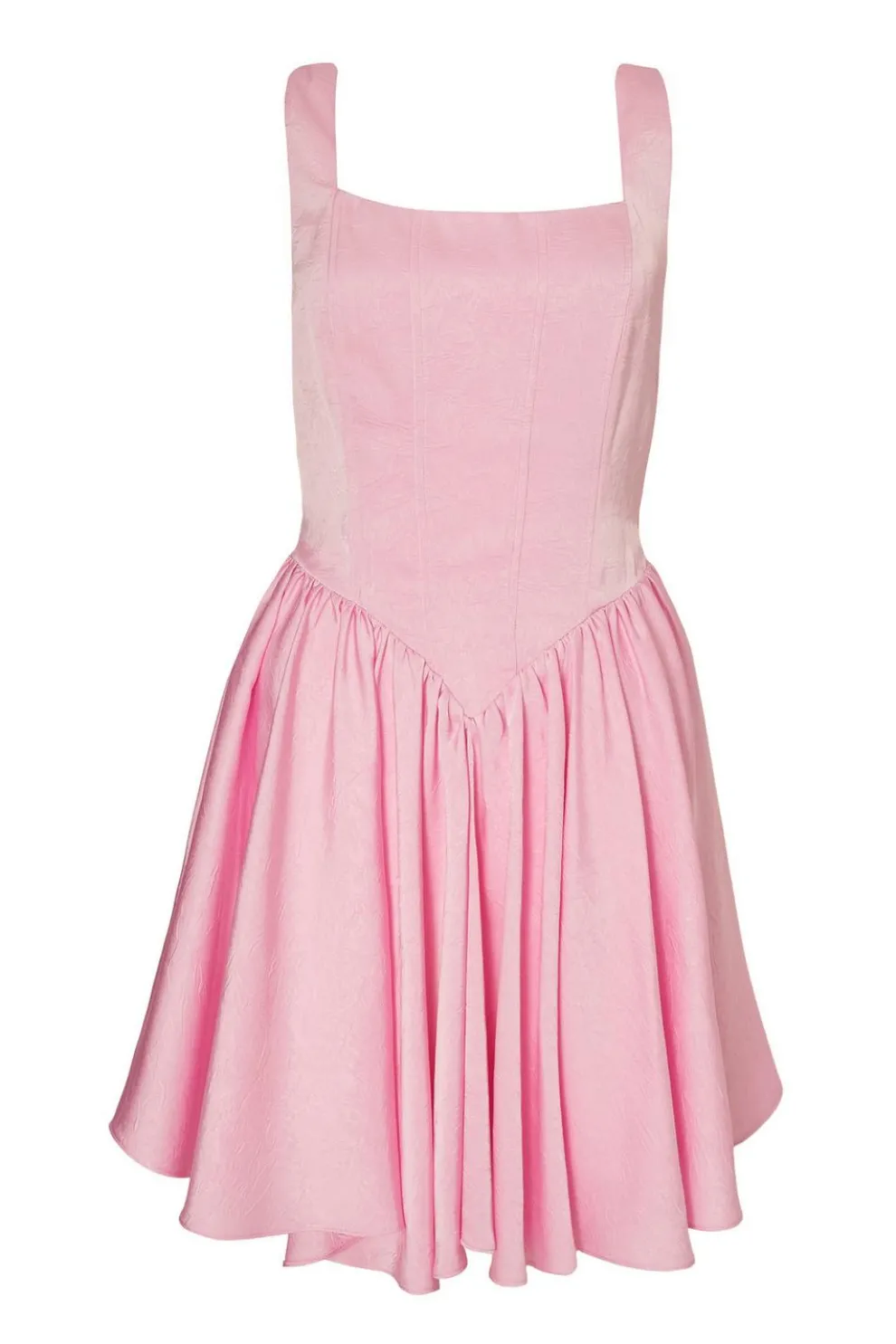 Pink Satin Corset Mini Dress