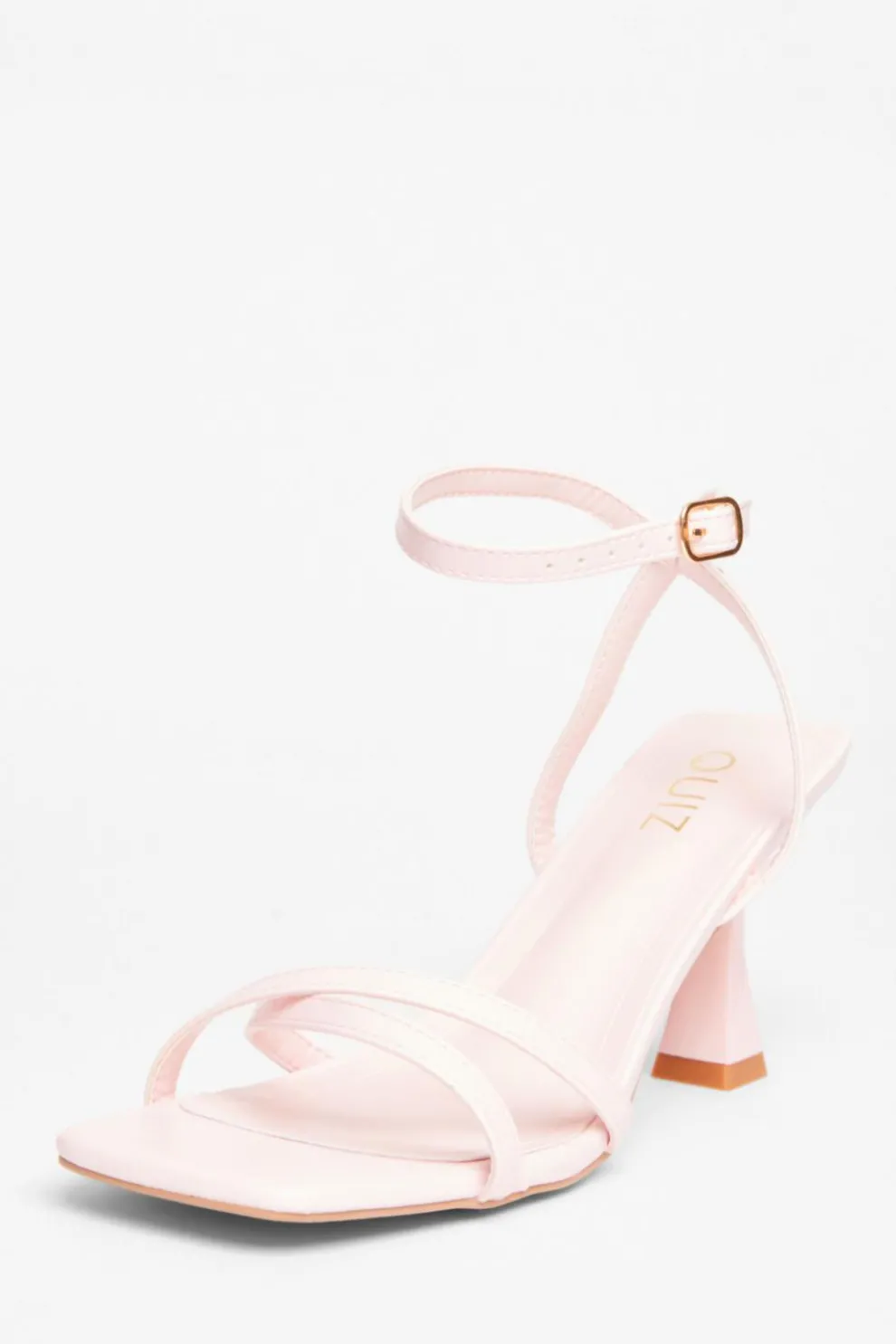 Pink Strappy Flared Heels