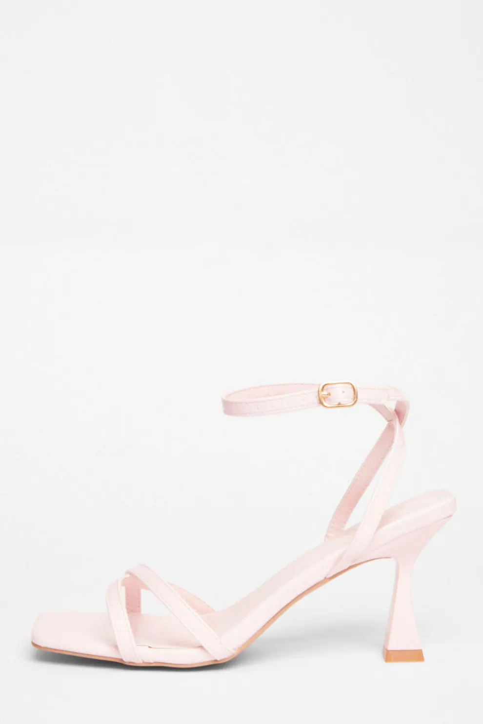 Pink Strappy Flared Heels