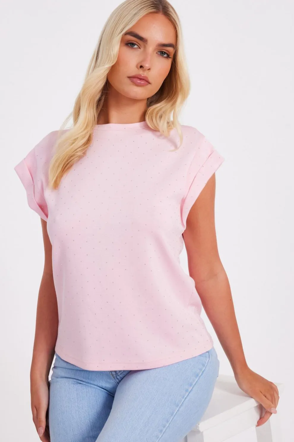 Pink Stud Detail Top