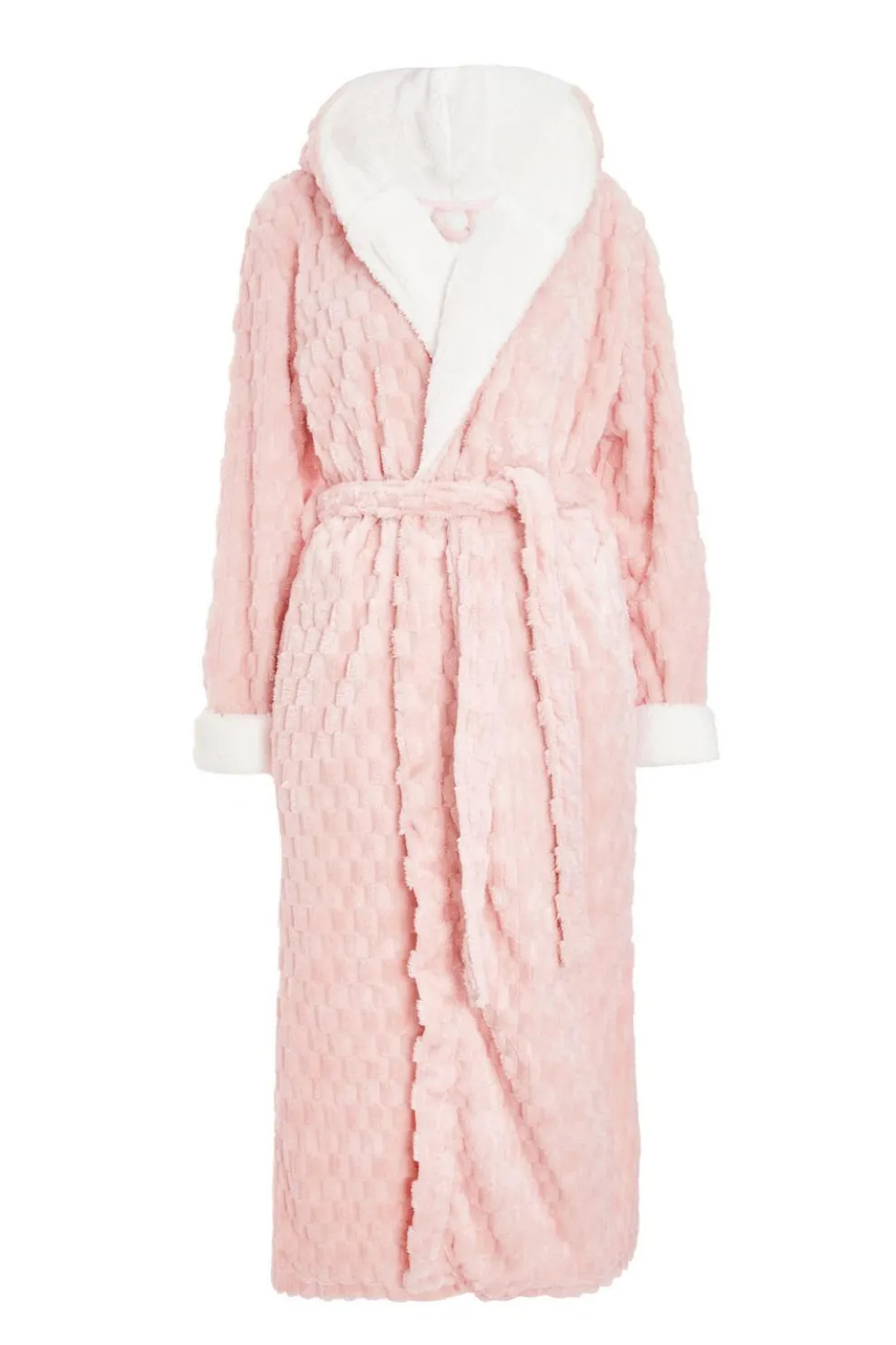 Pink Textured Fleece Robe