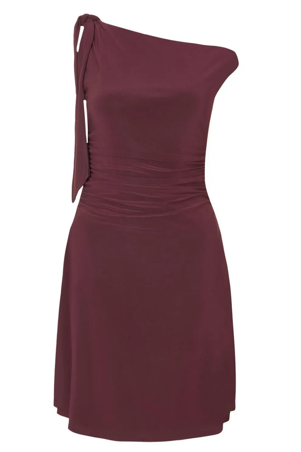 Plum Tie Shoulder Mini Dress