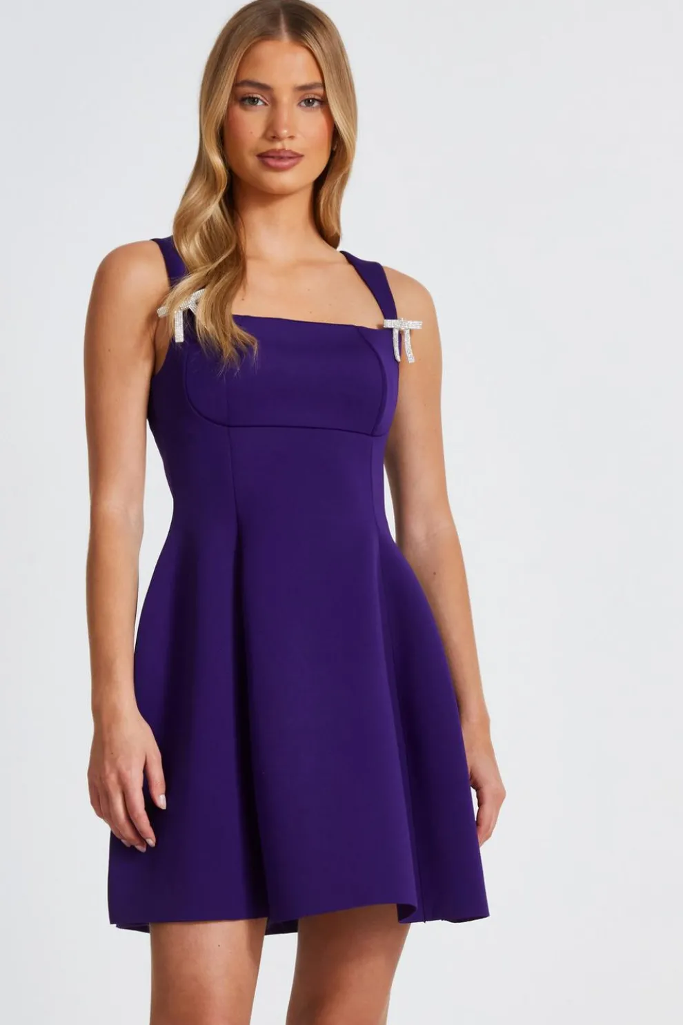 Purple A-Line Mini Dress