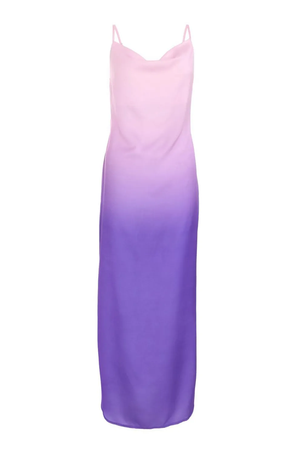Purple Satin Ombre Slip Maxi Dress