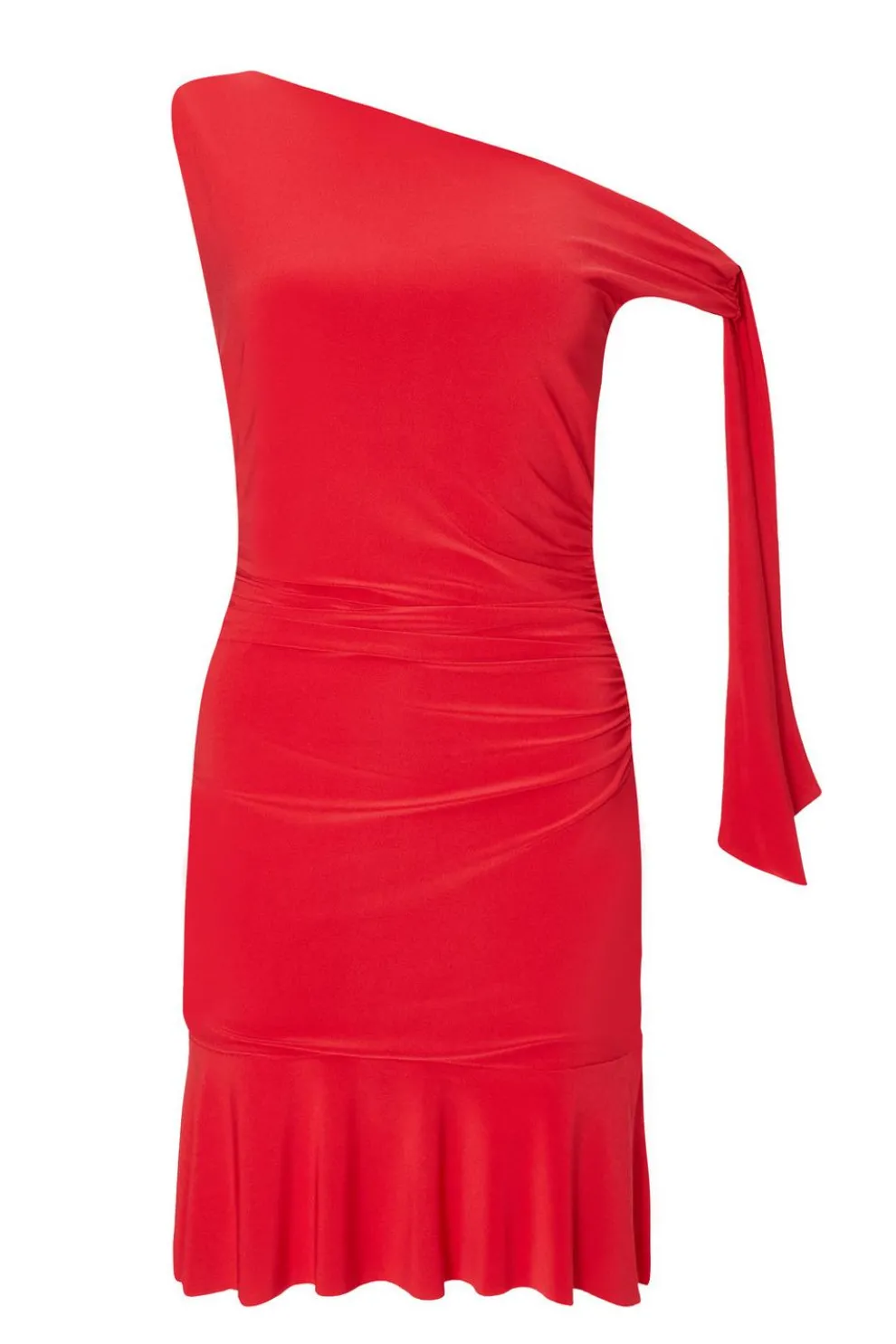 Red Asymmetric Mini Dress