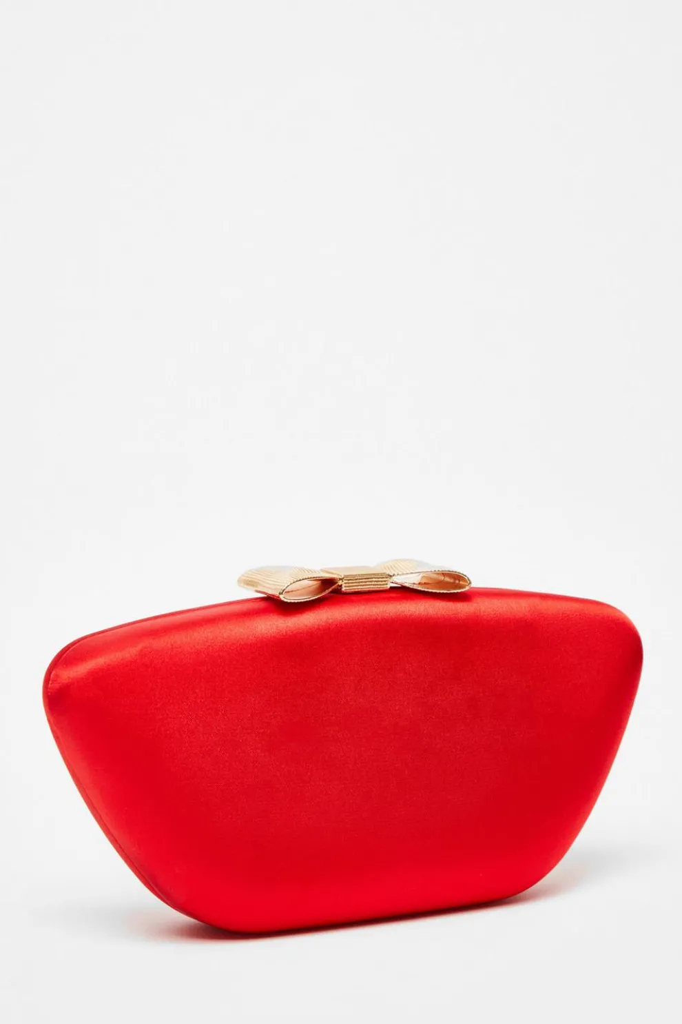 Red Satin Bow Detail Box Bag