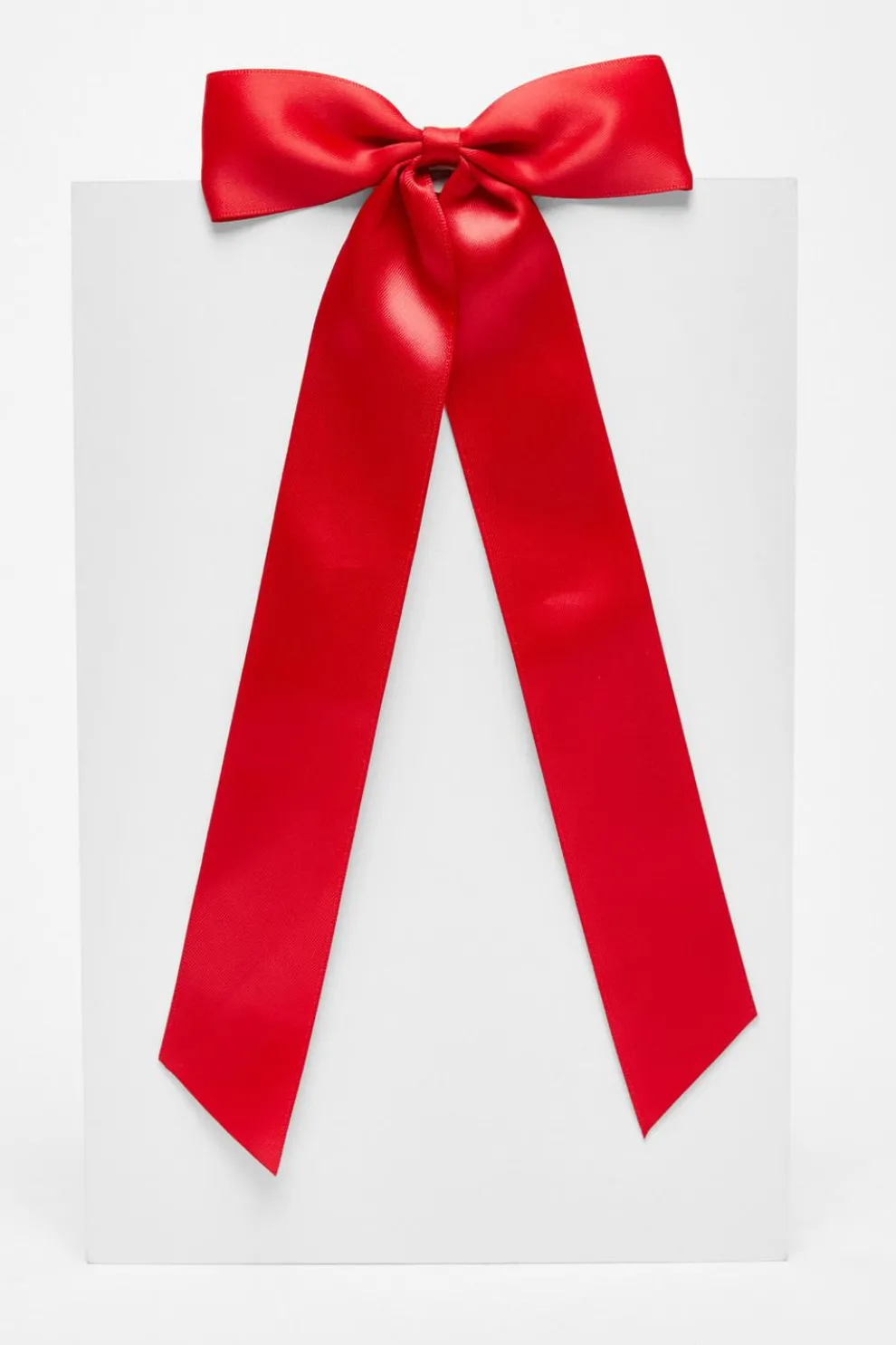 Red Satin Hair Bow Clip