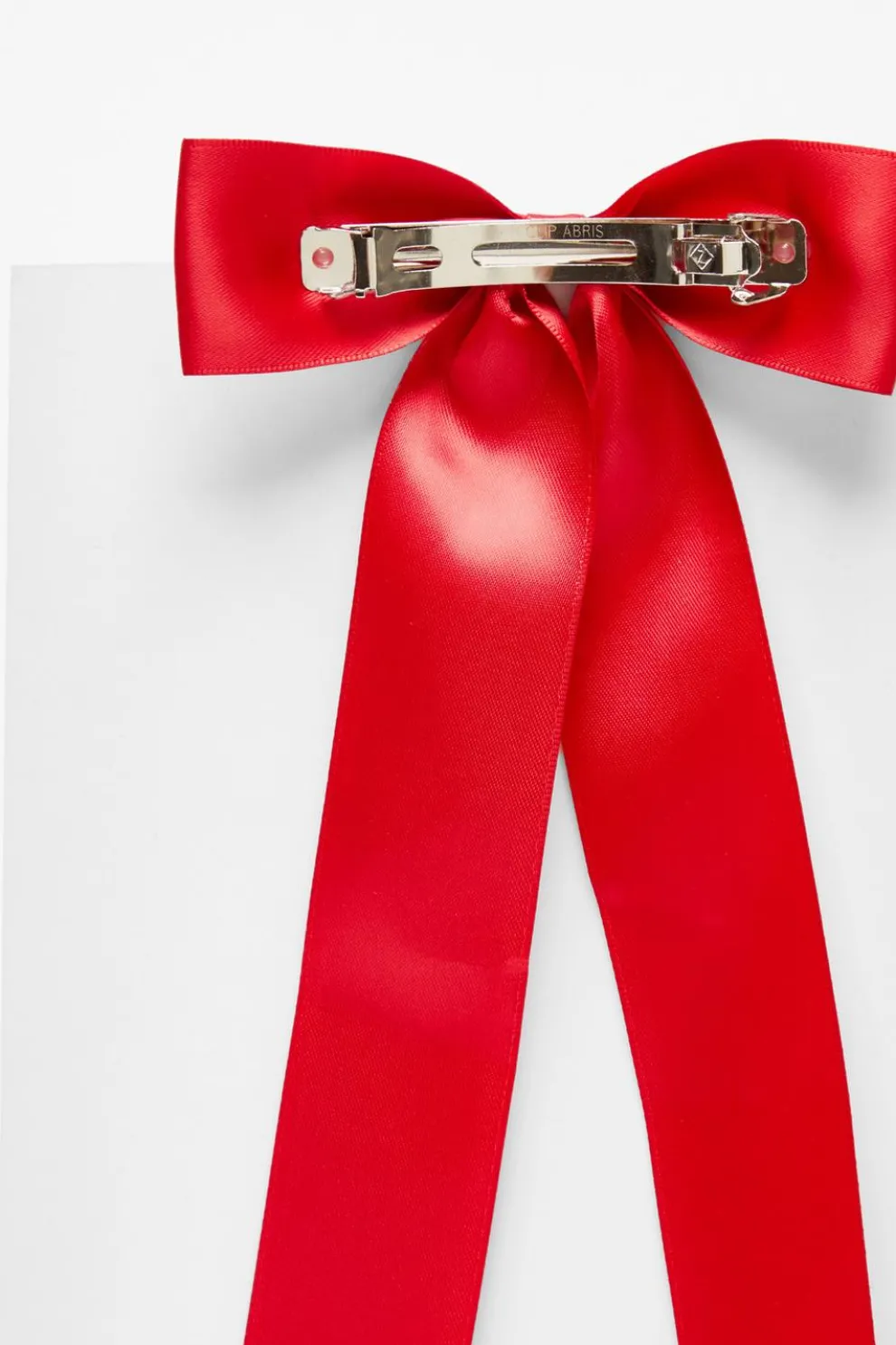 Red Satin Hair Bow Clip