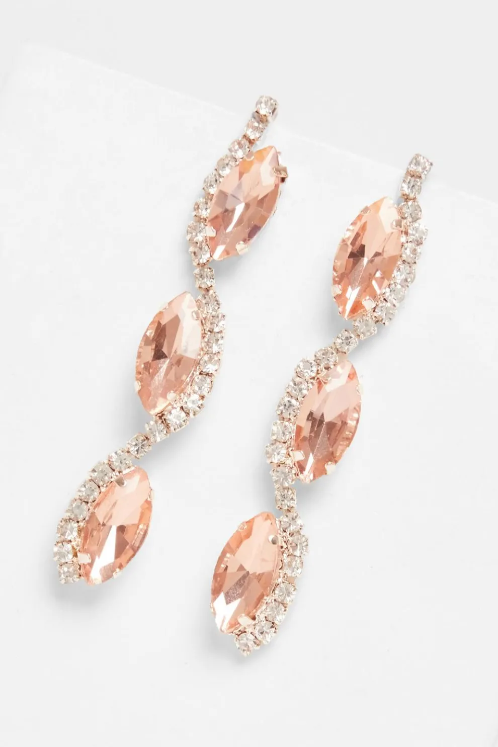 Rose Gold Diamante Swirl Earrings