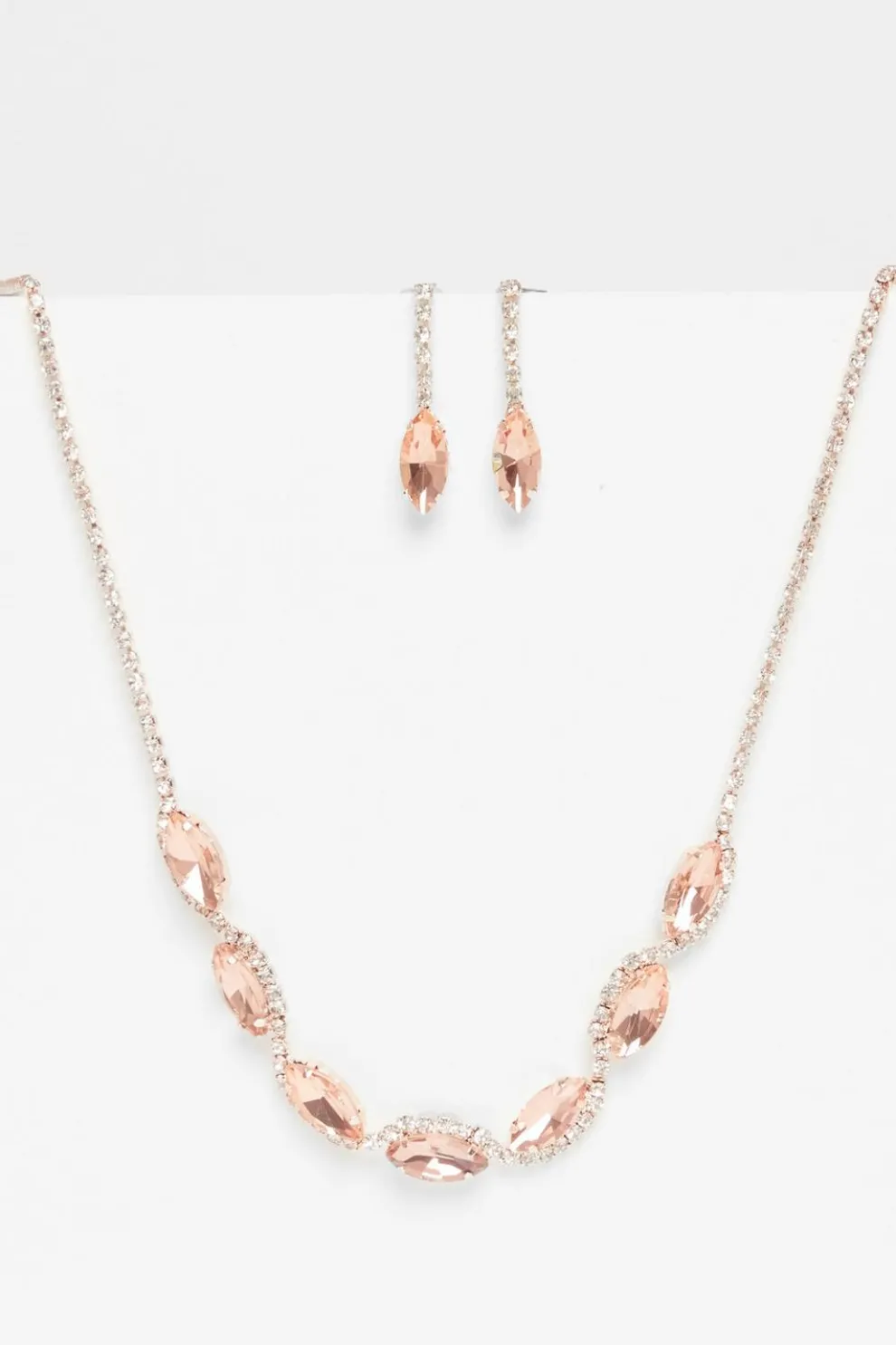 Rose Gold Diamante Swirl Jewellery Set