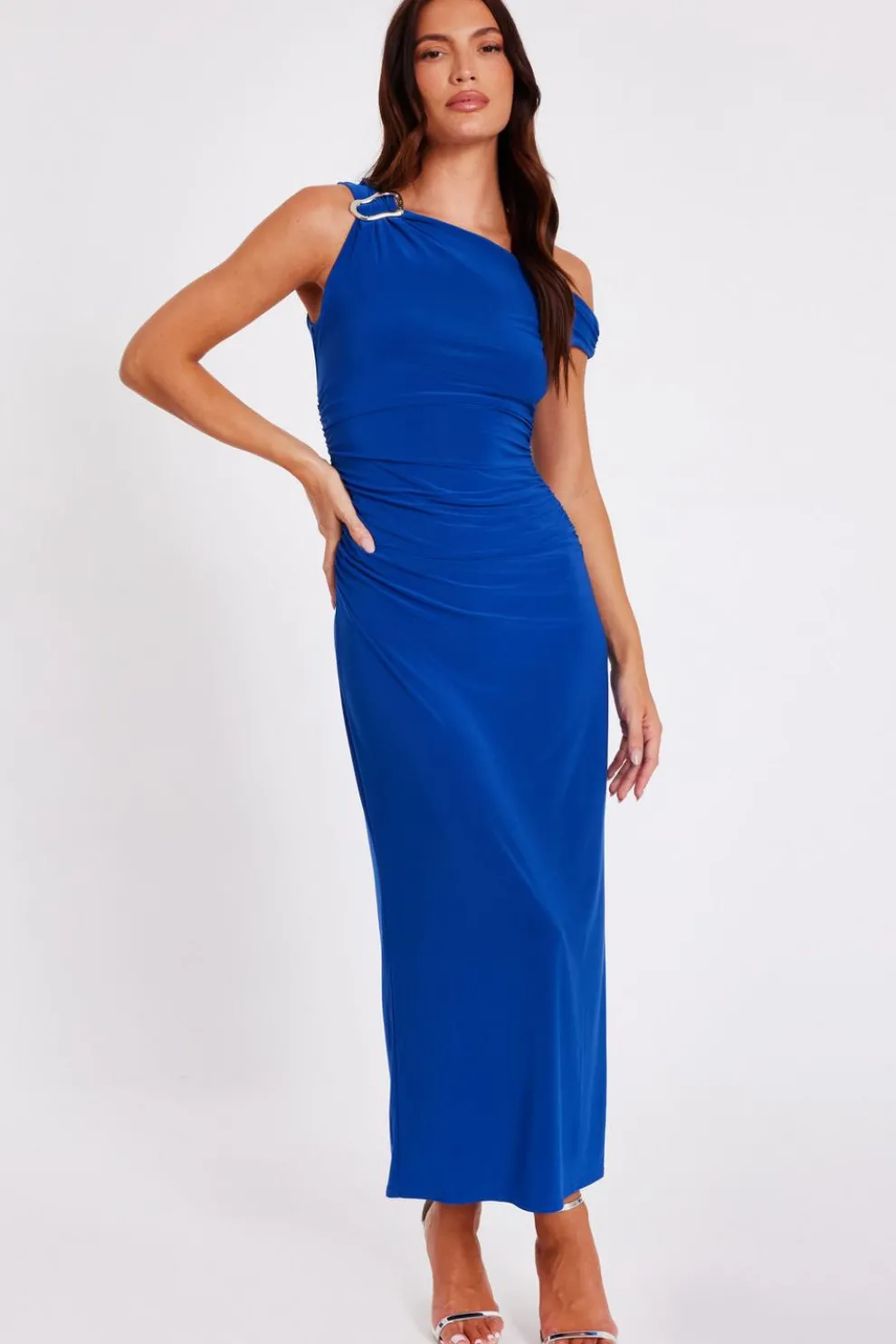 Royal Blue Asymmetric Midaxi Dress
