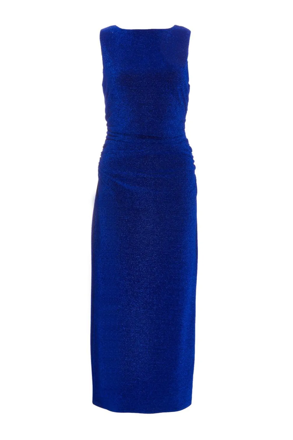 Royal Blue High Neck Midaxi Dress