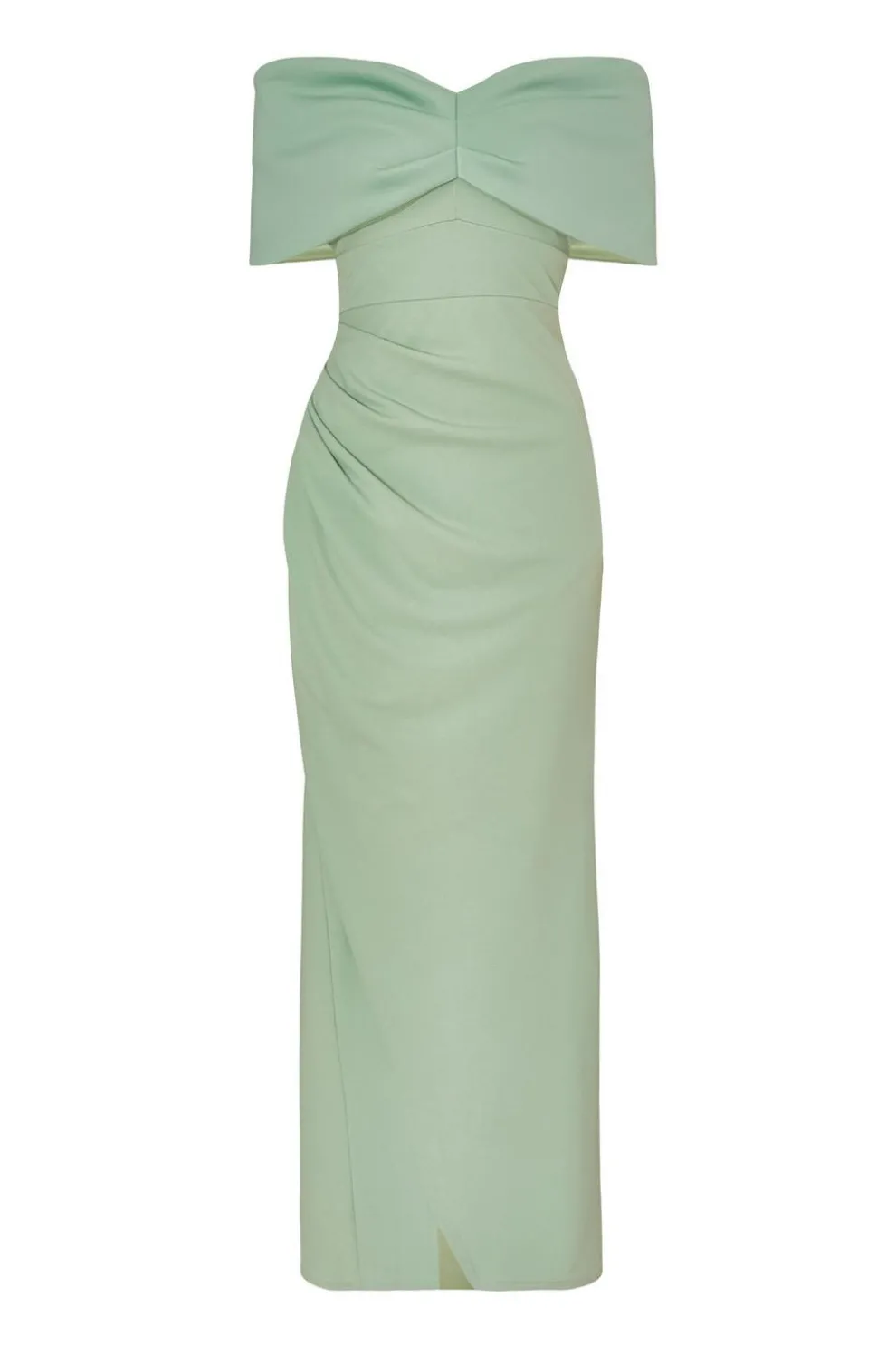 Sage Bardot Wrap Maxi Dress