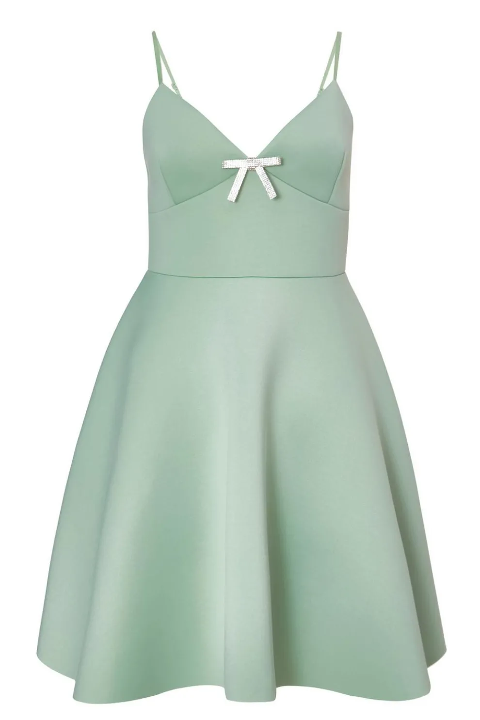 Sage Bow Front Skater Dress