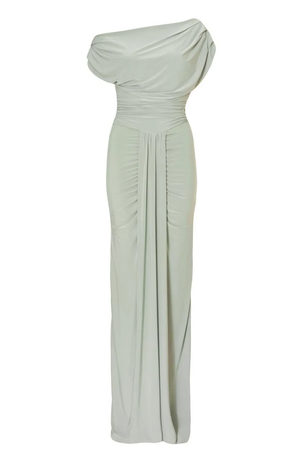 Sage Drape Front Maxi Dress