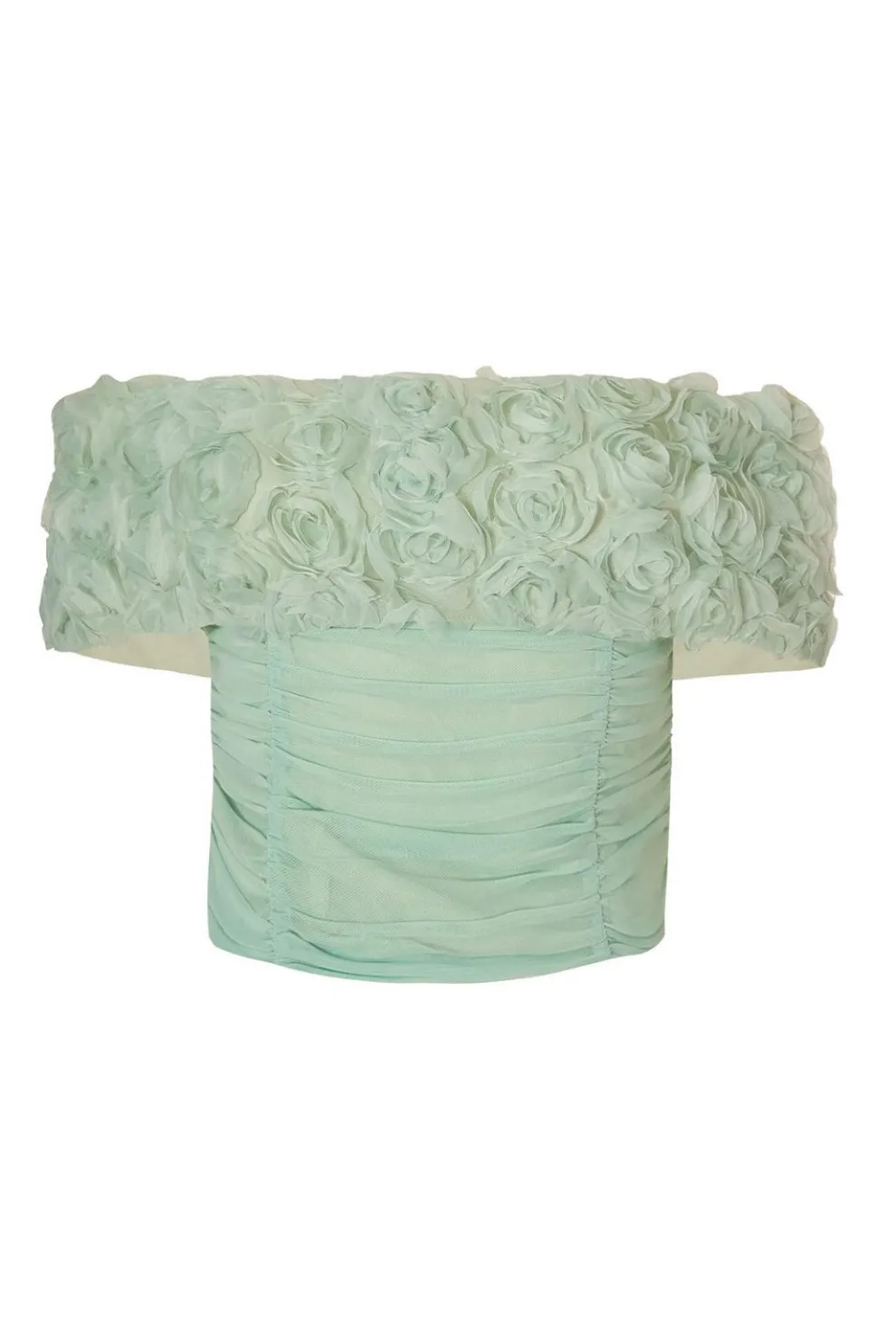Sage Floral Mesh Top