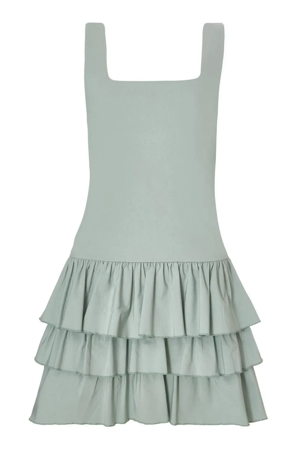 Sage Tiered Mini Dress