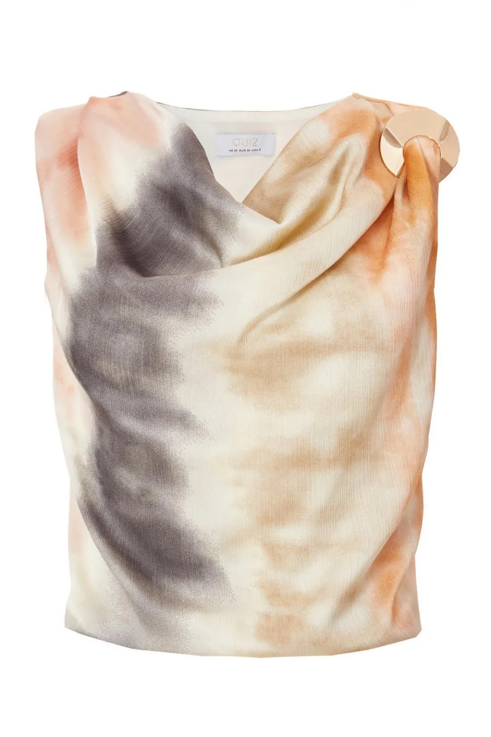 Satin Marble Print Crop Top