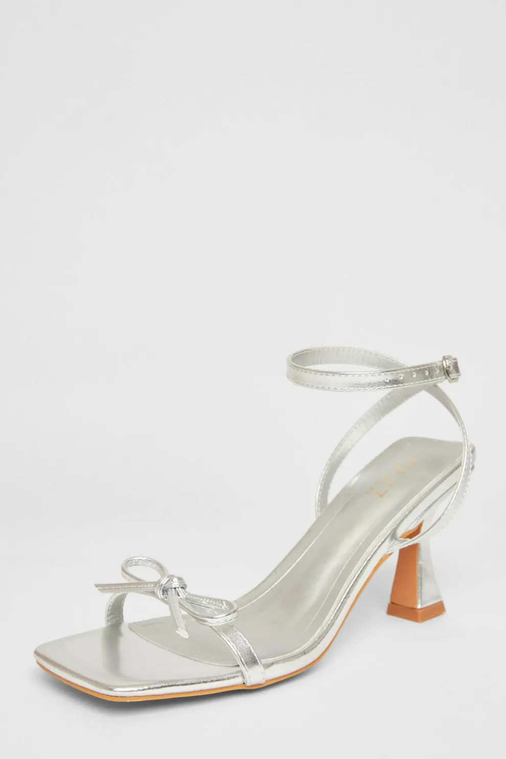 Silver Bow Detail Heels