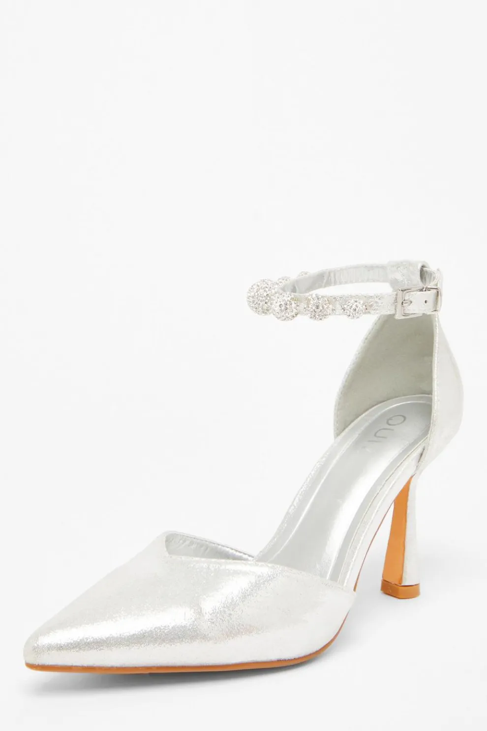 Silver Diamante Ball Court Heels