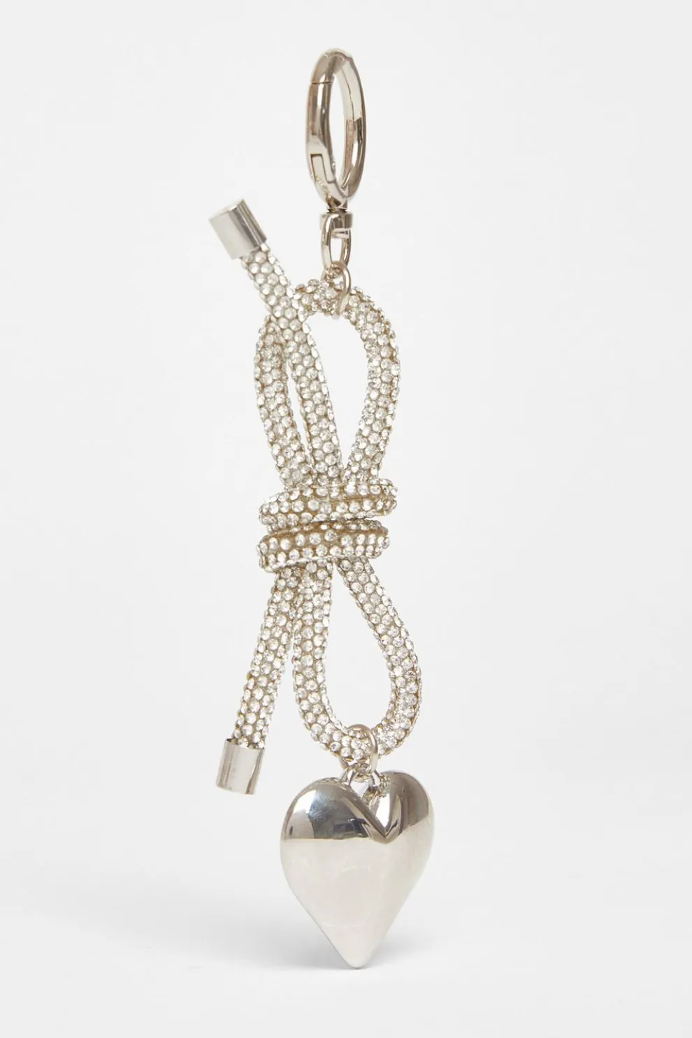 Silver Diamante Bow Bag Charm