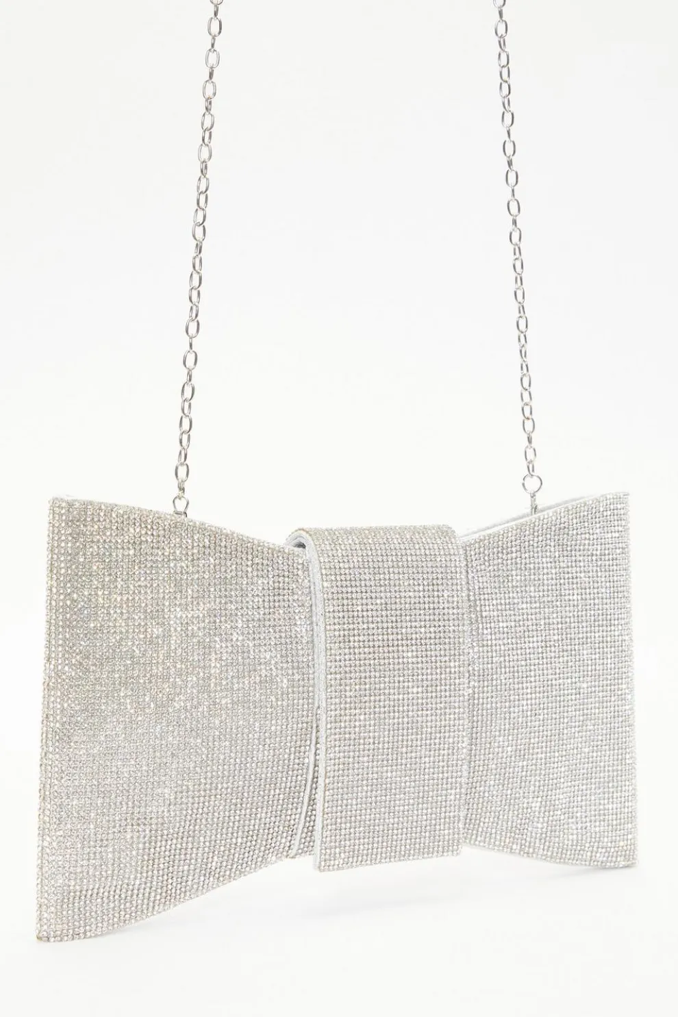 Silver Diamante Bow Bag