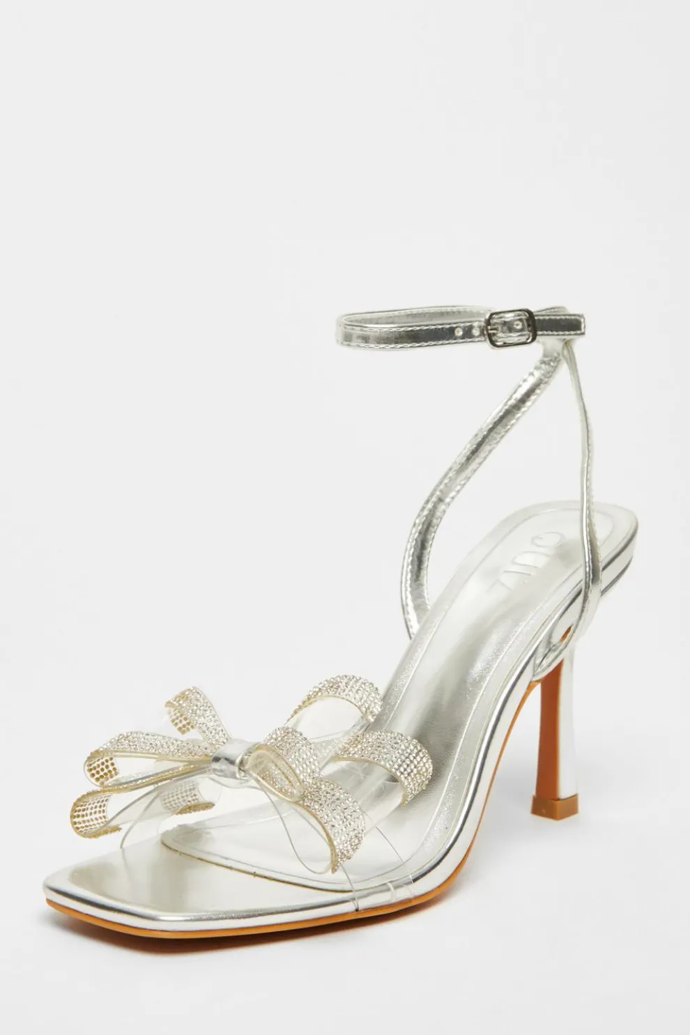 Silver Diamante Bow Heels