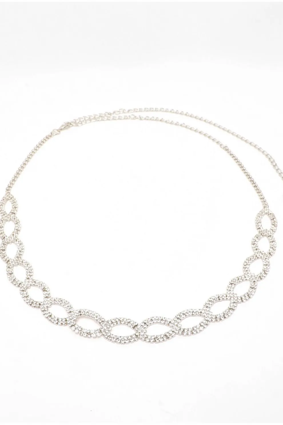 Silver Diamante Chain Belt