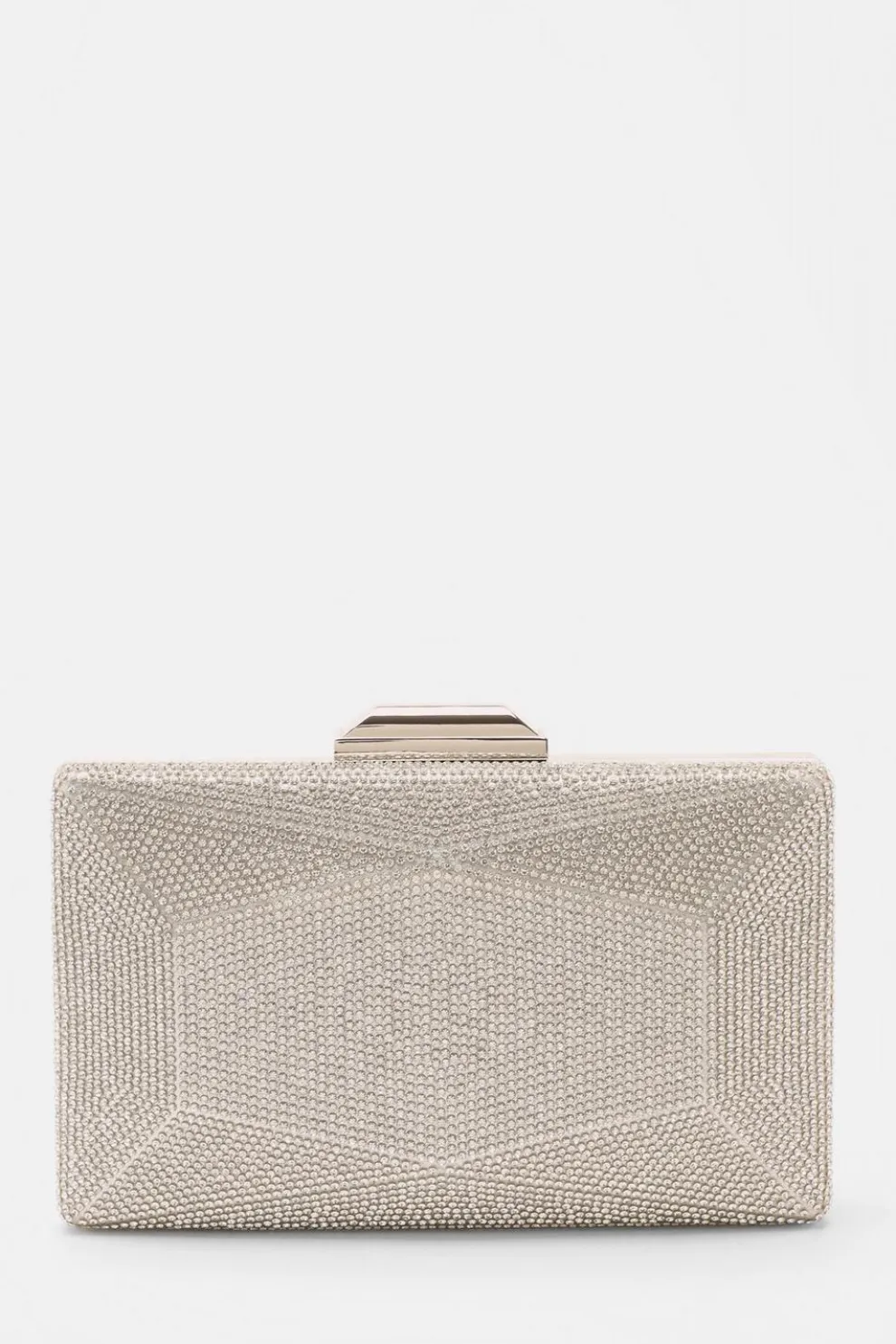 Silver Diamante Geometric Box Bag