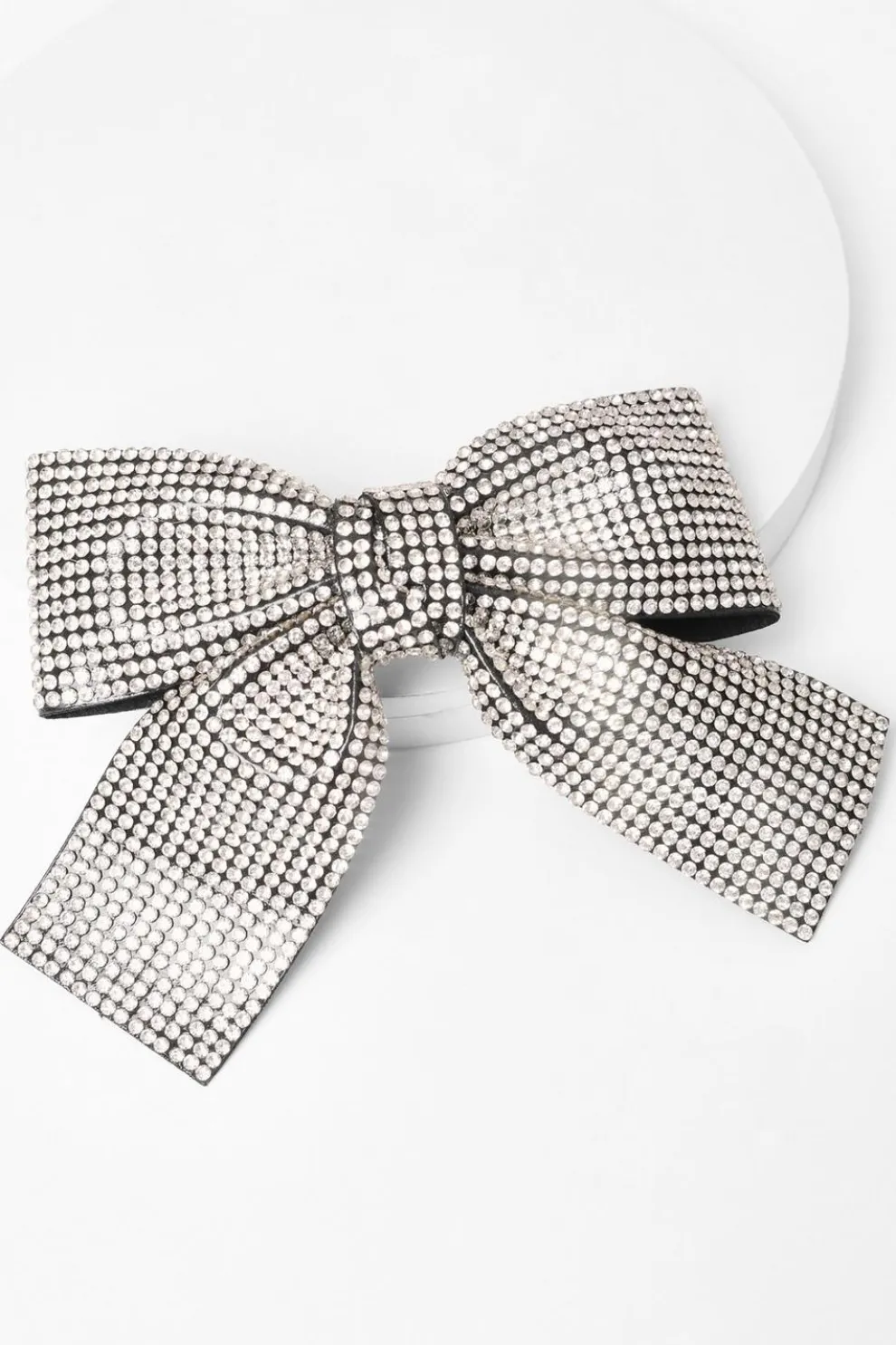 Silver Diamante Hair Bow