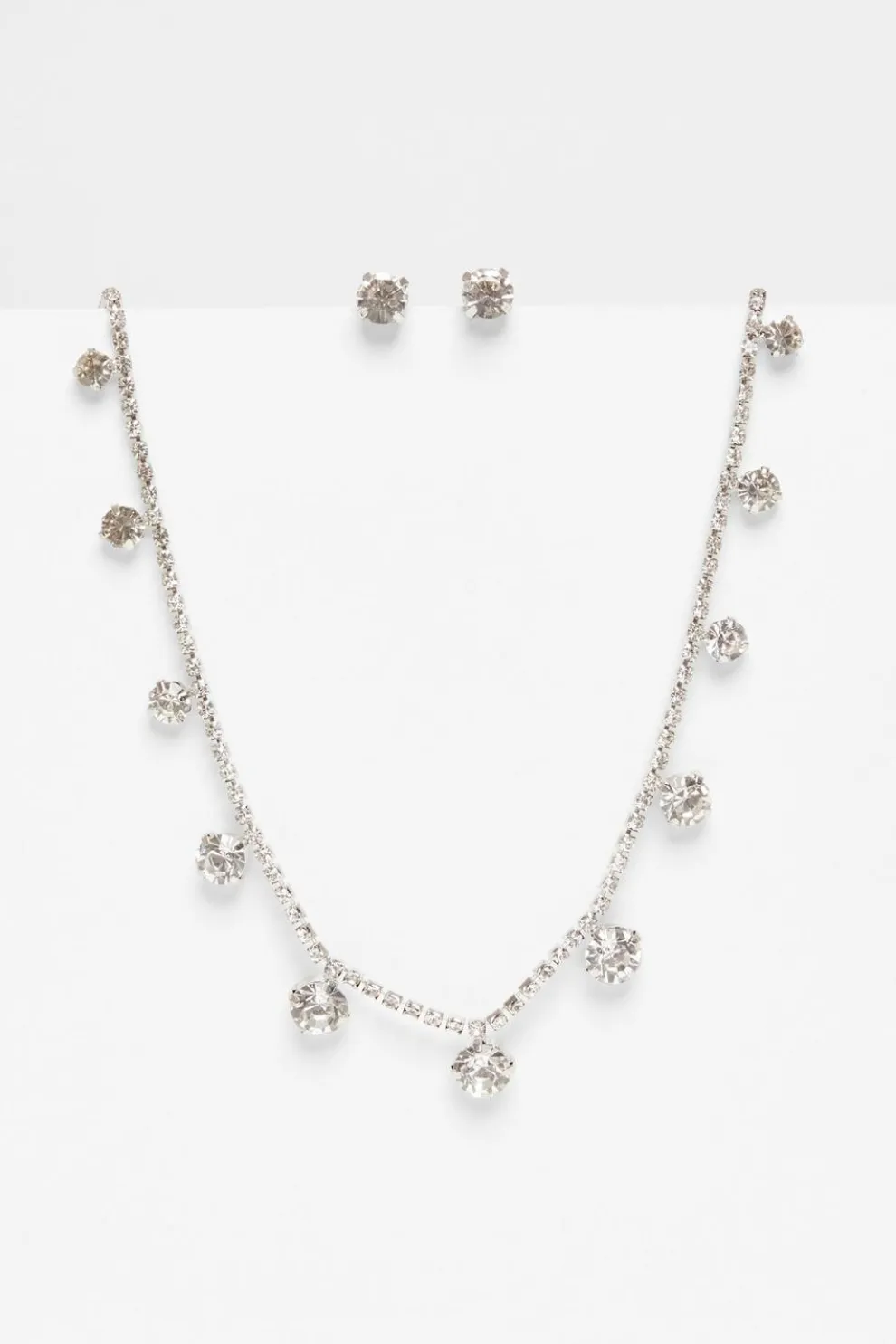 Silver Diamante Jewellery Set