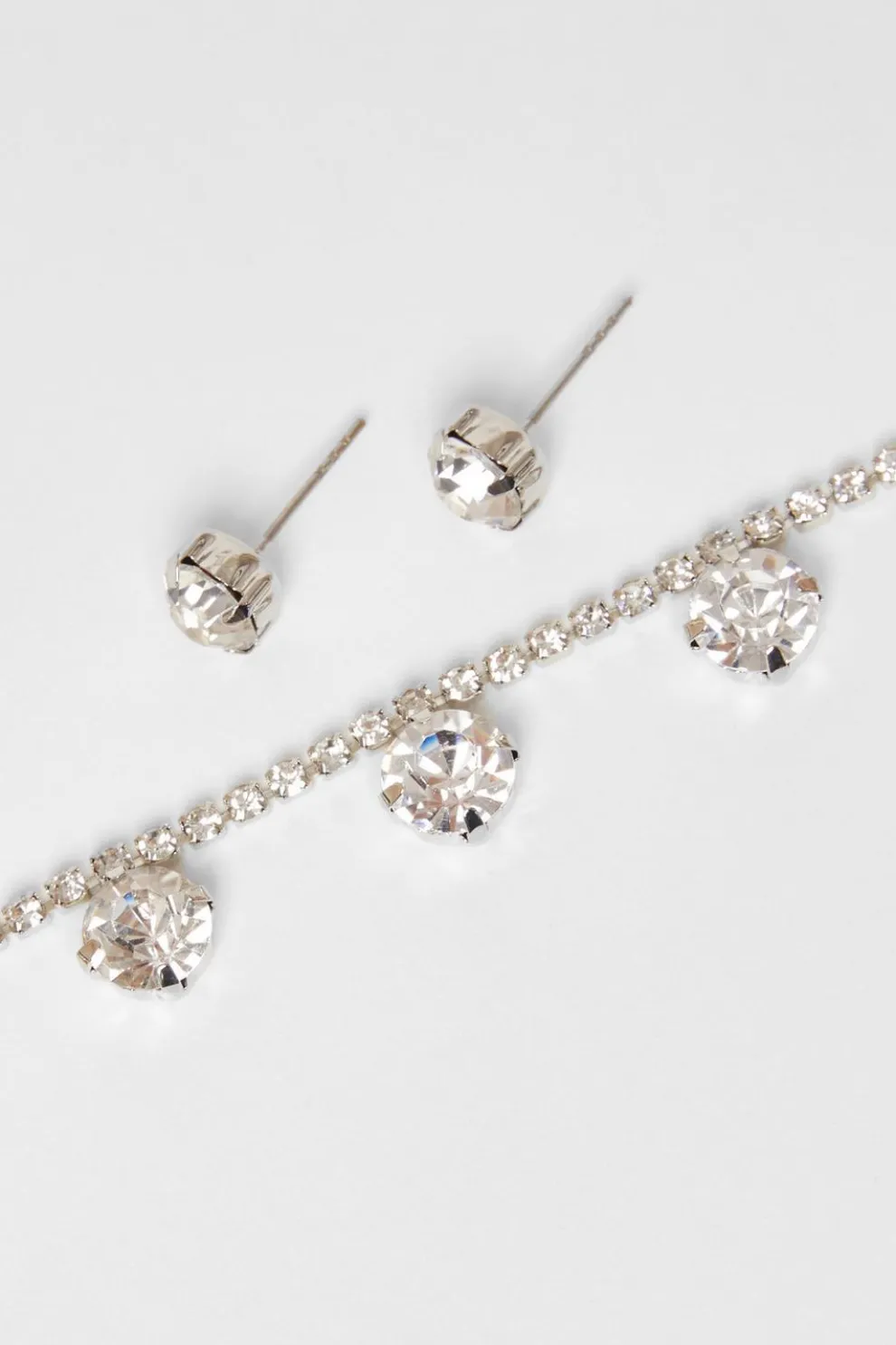Silver Diamante Jewellery Set