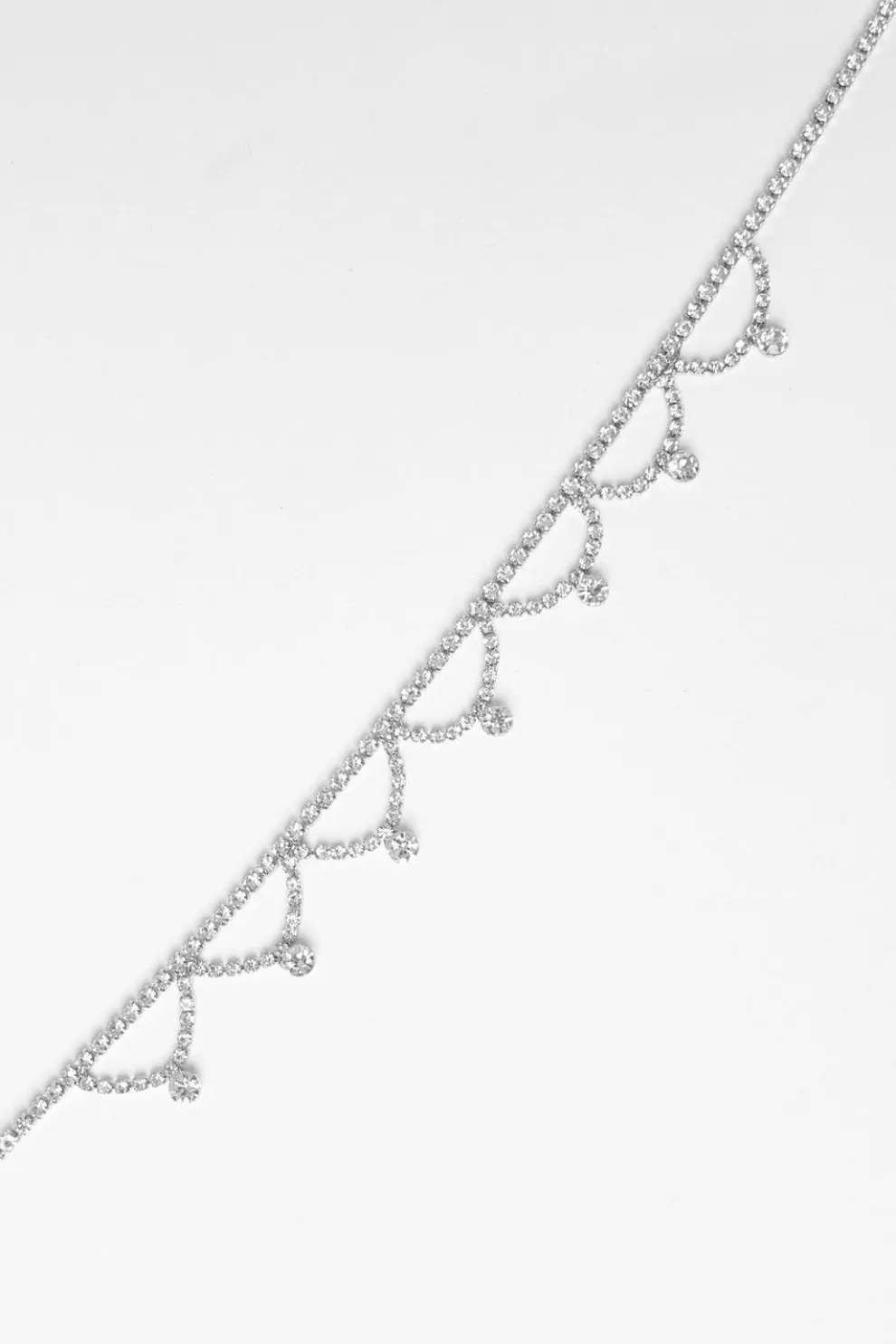 Silver Diamante Scalloped Choker