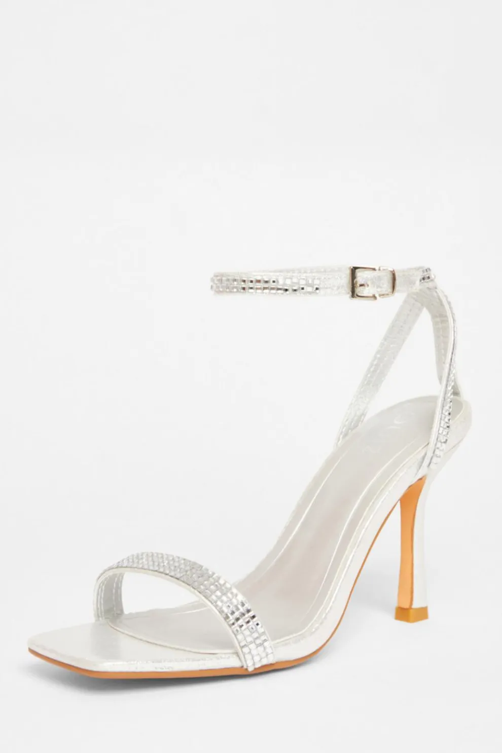 Silver Diamante Strap Heels