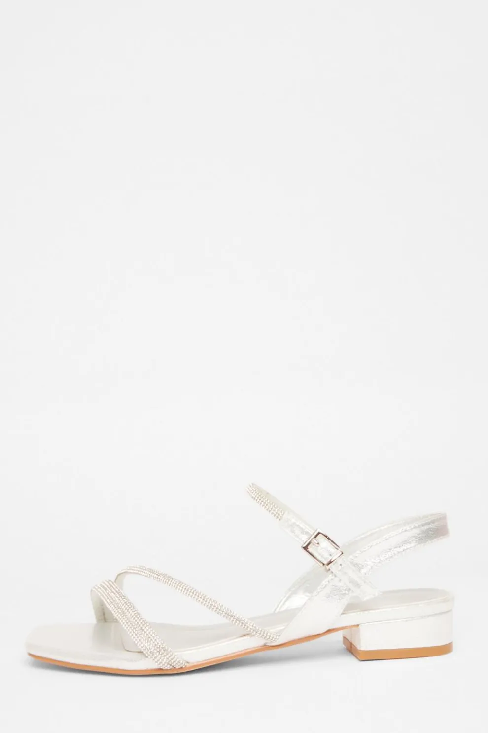 Silver Diamante Strappy Sandals