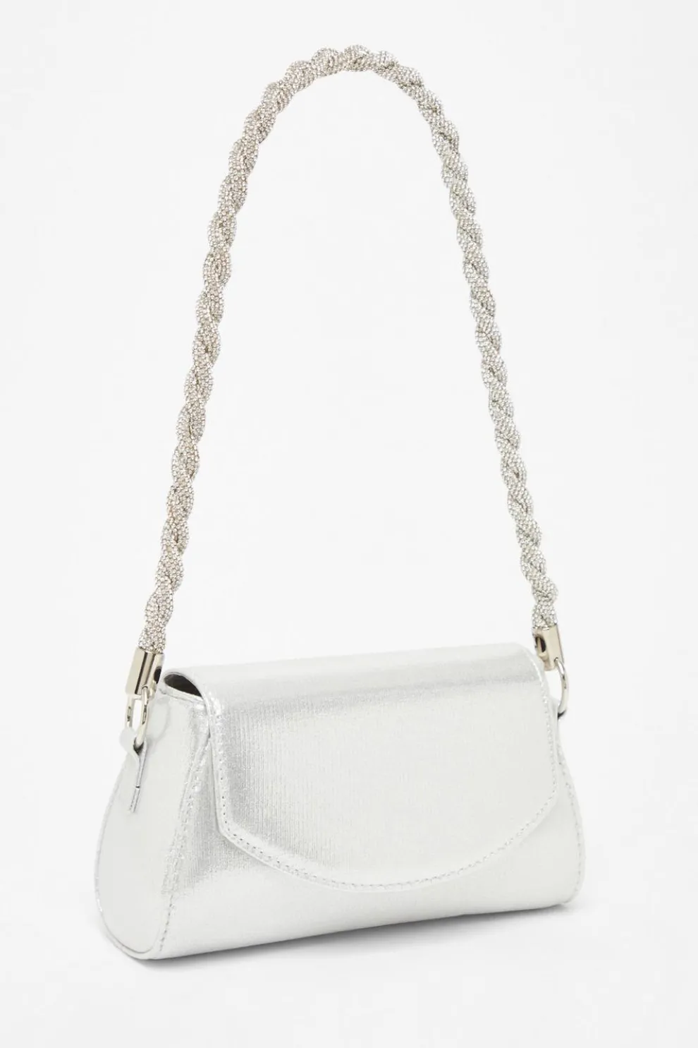 Silver Diamante Strap Shoulder Bag