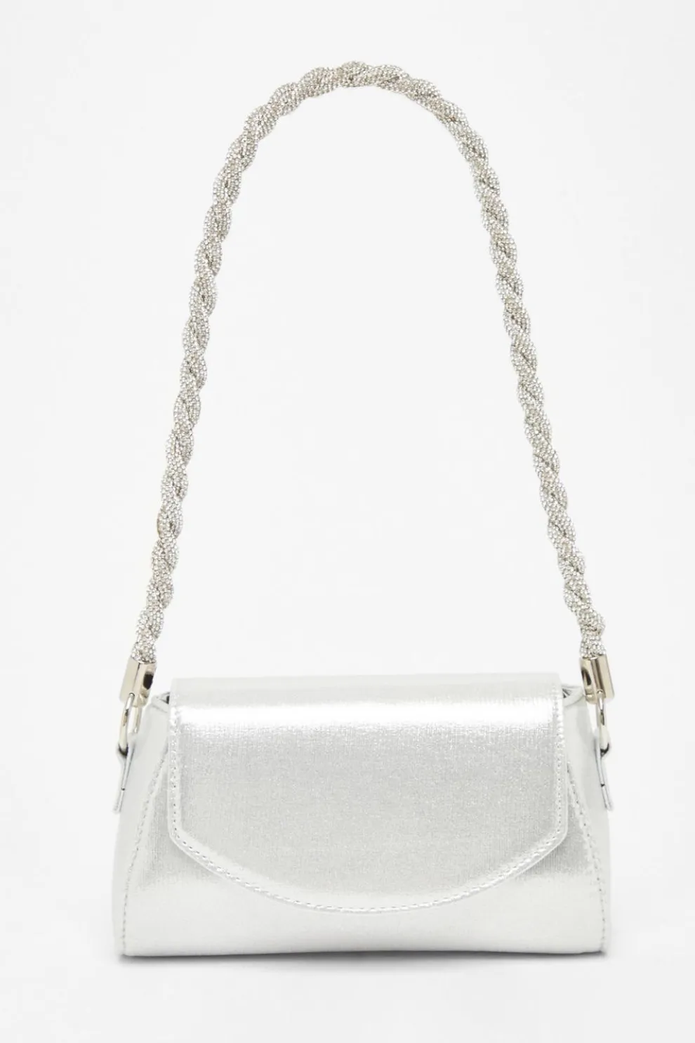 Silver Diamante Strap Shoulder Bag