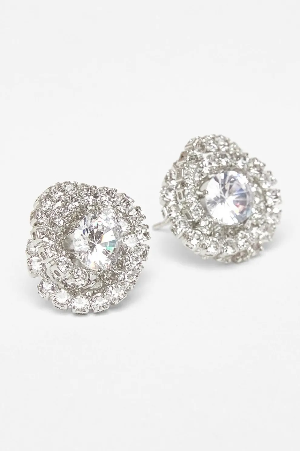 Silver Diamante Swirl Earrings