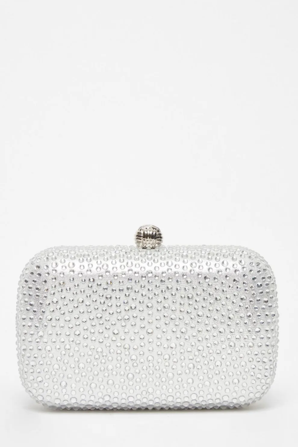 Silver Embellished Box Bag