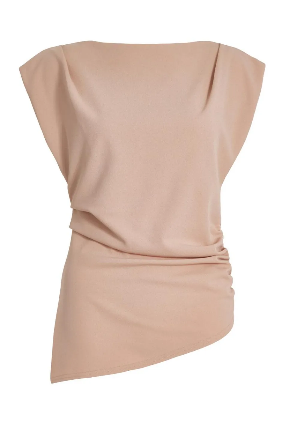 Stone Asymmetric Boat Neck Top