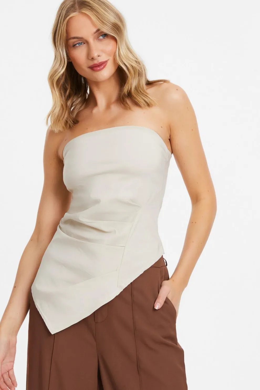Stone Bandeau Asymmetric Top