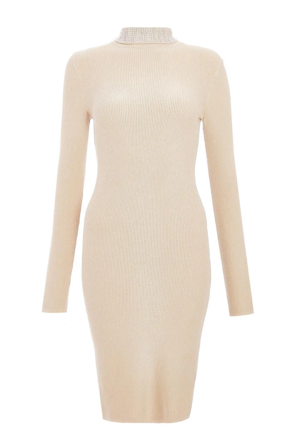 Stone Diamante Roll Neck Dress