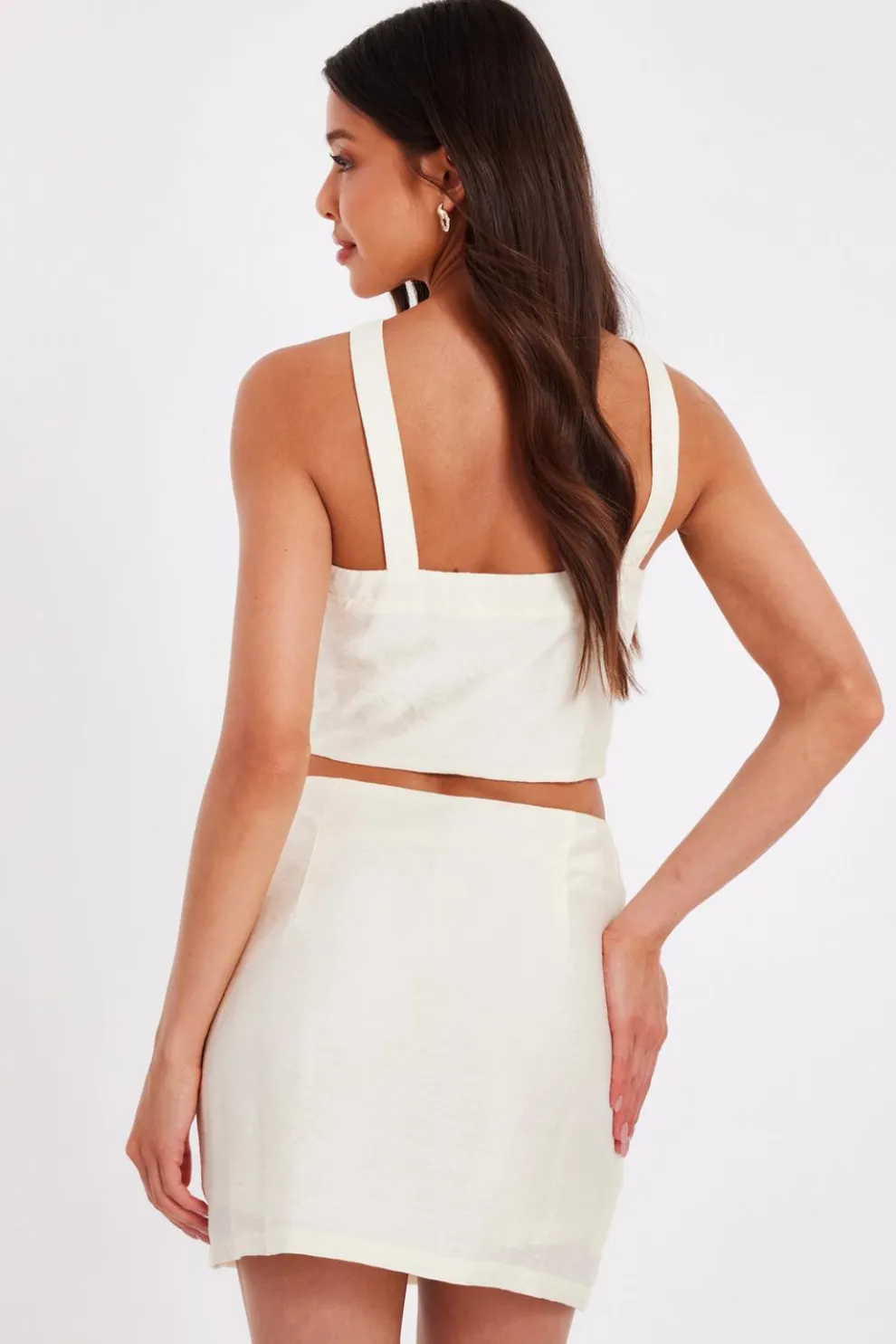 Stone Embroidered Mini Skirt