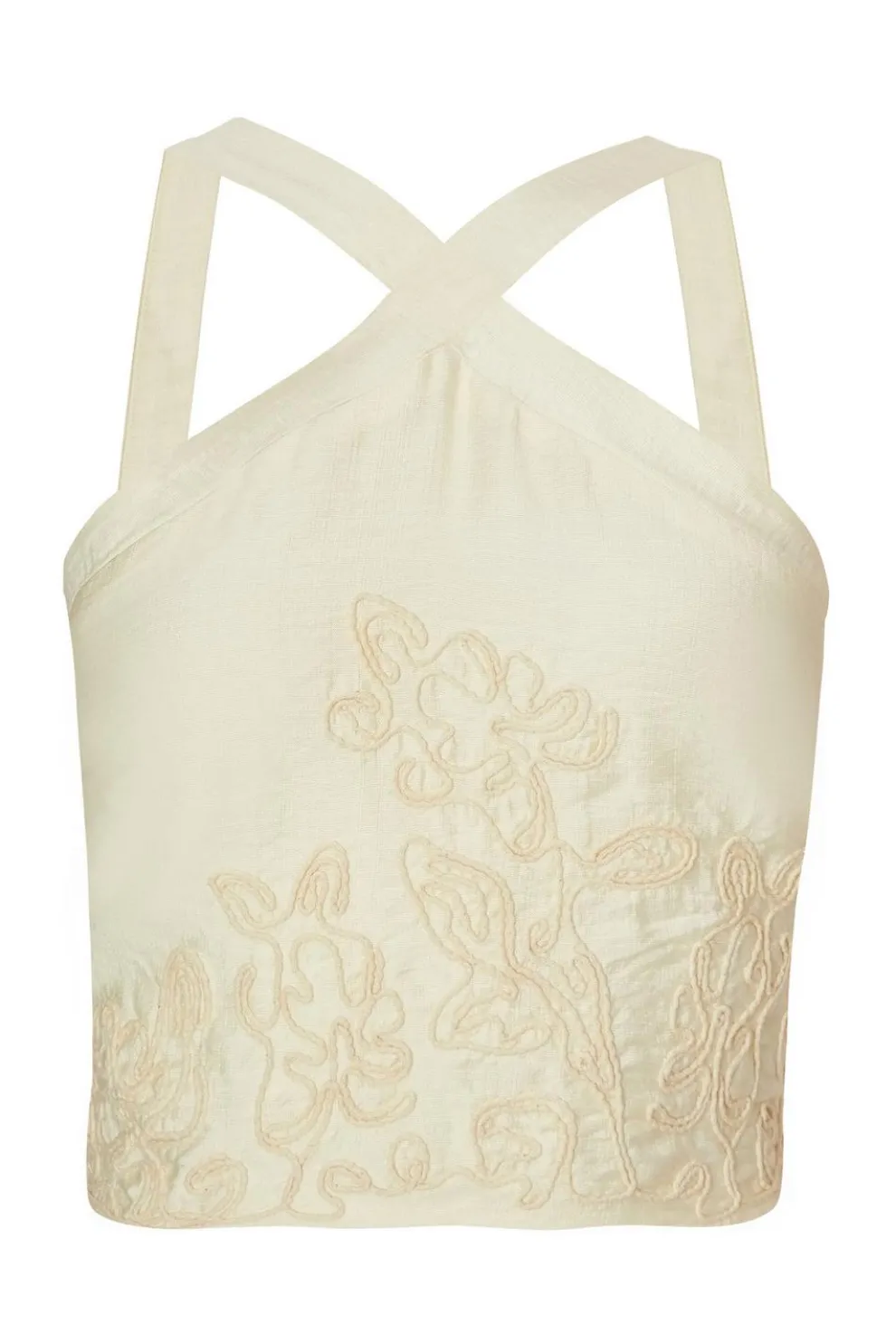 Stone Embroidered Crop Top